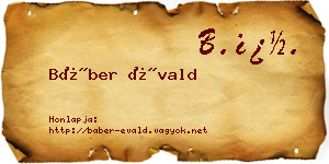 Báber Évald névjegykártya